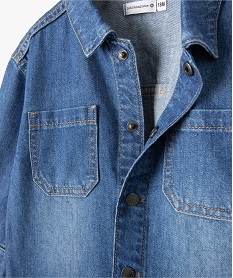chemise en jean bebe garcon a fermeture pressionnee - lulucastagnette bleu chemisesC909201_2