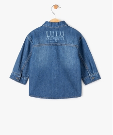 chemise en jean bebe garcon a fermeture pressionnee - lulucastagnette bleu chemisesC909201_3
