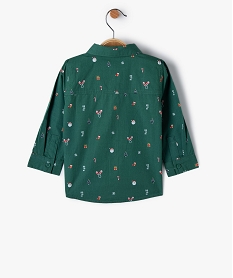 chemise bebe garcon a motifs de noel avec noeud papillon amovible vert chemisesC909601_3