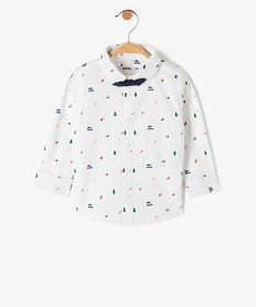 chemise bebe garcon a motifs de noel avec noeud papillon amovible blanc chemisesC909701_1