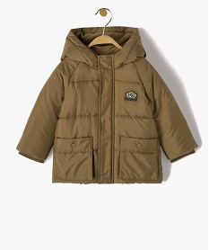 blouson bebe garcon chaud a capuche et doublure polaire beigeC911601_1