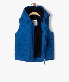 blouson bebe garcon sans manches avec capuche bleu manteaux blousonsC911701_2