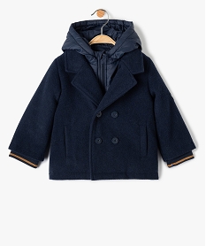 manteau bebe garcon effet 2-en-1 cabandoudoune a capuche - lulucastagnette bleu manteauxC911801_1