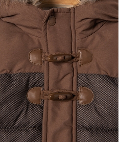 manteau bebe garcon a capuche avec doublure peluche - lulucastagnette brunC912101_3