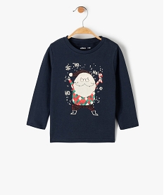 tee-shirt bebe a manches longues avec motifs de noel bleu tee-shirts manches longuesC915101_1