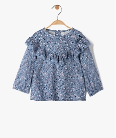 GEMO Blouse bébé fille à manches longues avec volant - LuluCastagnette Bleu