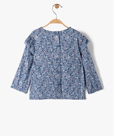 blouse bebe fille a manches longues avec volant - lulucastagnette bleuC919301_4