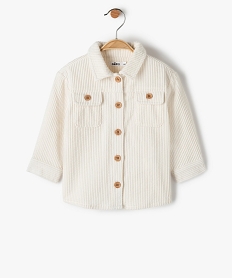 GEMO Chemise bébé fille en velours à grosses côtes Beige