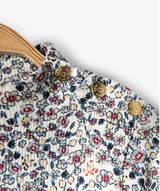 tee-shirt bebe fille en maille cotelee a motifs fleuris - lulucastagnette beigeC924301_2