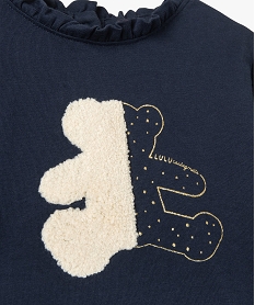 tee-shirt bebe fille a manches longues avec detail volant - lulucastagnette bleuC924501_2