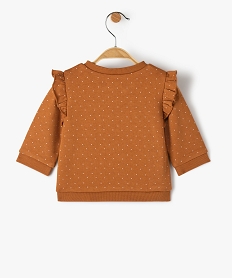 sweat bebe fille a epaules volantees et details brillants brunC926901_3