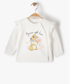 sweat bebe fille a epaules volantes imprime lapin - disney beigeC927101_1