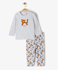 GEMO Pyjama bébé 2 pièces en velours à motif tigre Gris