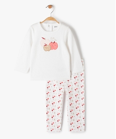 GEMO Pyjama bébé fille 2 pièces en velours Beige