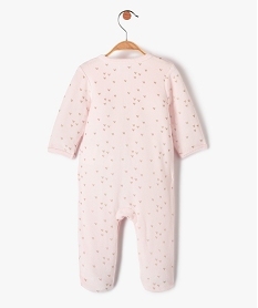 pyjama bebe en velours pastel a cours dores et ouverture ventrale roseC928601_3