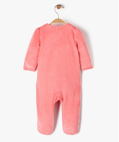 pyjama bebe fille en velours avec ouverture volantee sur lavant roseC928701_3
