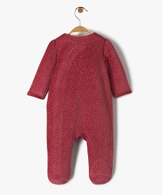 pyjama bebe fille en velours ouverture devant avec volant roseC928801_3