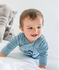 pyjama dors bien bebe garcon en velours ouverture devant vertC928901_4