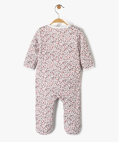 pyjama bebe en molleton double polaire a fleurs et ouverture ventrale beigeC929101_3