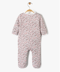 pyjama bebe en molleton double polaire a fleurs et ouverture ventrale beige pyjamas ouverture devantC929101_3