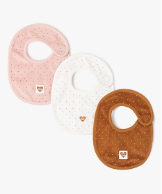 bavoirs naissance bebe fille en velours (lot de 3) roseC930401_1