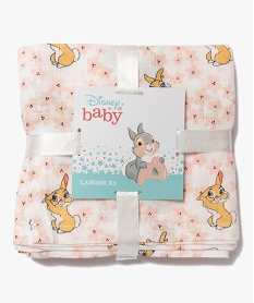 langes bebe en gaze imprimee bambi (lot de 3) - disney roseC930701_3