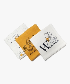 lange en coton imprime winnie lourson - disney (lot de 3) jauneC930801_1