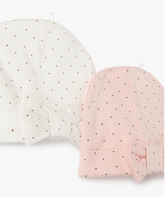 bonnets de naissance bebe fille en coton (lot de 2) blancC931501_2