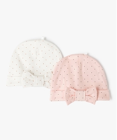 bonnets de naissance bebe fille en coton (lot de 2) blancC931501_3