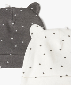 bonnets de naissance bebe garcon en coton (lot de 2) blanc accessoiresC931601_2
