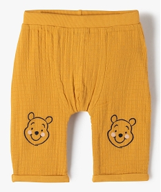 pantalon bebe en gaze de coton double motif winnie lourson - disney jaune pantalons et jeansC932001_1