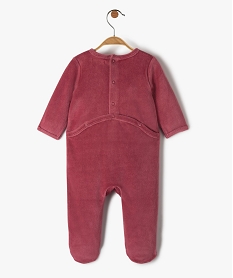 pyjama dors bien bebe fille en velours avec inscription roseC932901_3