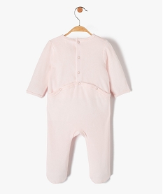 pyjama dors bien bebe fille en velours avec inscription roseC933001_4