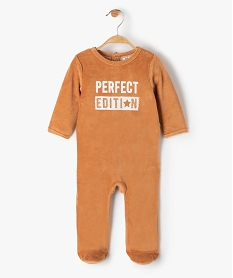 GEMO Pyjama bébé en velours avec ouverture pont-dos Brun