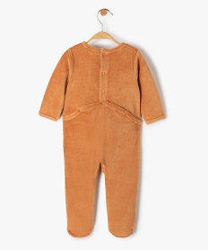 pyjama bebe en velours avec ouverture pont-dos brunC933101_4