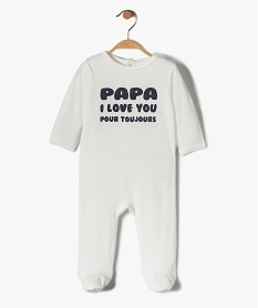 GEMO Pyjama bébé en velours avec ouverture pont-dos Beige