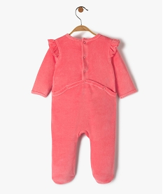 pyjama bebe fille en velours avec volants aux epaules roseC933301_3
