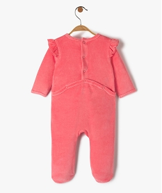 pyjama bebe fille en velours avec volants aux epaules rose pyjamas veloursC933301_3