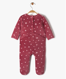 pyjama dors bien bebe fille en velours a motifs fleuris violet pyjamas veloursC933401_3