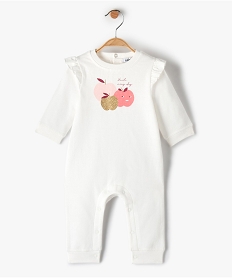 GEMO Pyjama bébé fille avec volants sur les épaules sans pieds Beige