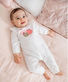 pyjama bebe fille avec volants sur les epaules sans pieds beigeC933601_4