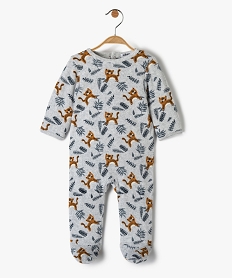 pyjama dors-bien bebe en velours avec motifs tigres grisC934001_1