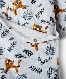 pyjama dors-bien bebe en velours avec motifs tigres grisC934001_2