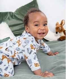 pyjama dors-bien bebe en velours avec motifs tigres grisC934001_4