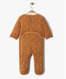 pyjama dors-bien bebe en velours avec motifs animaux brunC934101_3