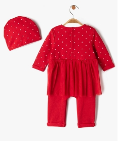 ensemble bebe fille 2 pieces special noel   combinaison bonnet rougeC934201_4