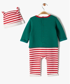 ensemble bebe 2 pieces special noel   combinaison bonnet vert pyjamas noelC934301_4