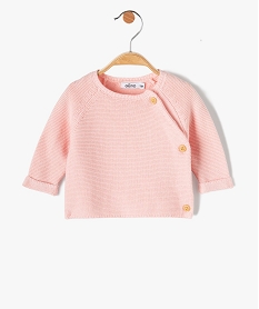 GEMO Gilet brassière bébé uni en maille fantaisie Rose
