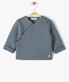 GEMO Gilet bébé matelassé fermeture cache-cœur doublure imprimée - LuluCastagnette bleu standard