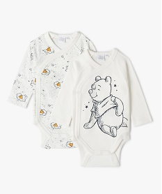 GEMO Bodies bébé manches longues Winnie lOurson (lot de 2) - Disney Beige
